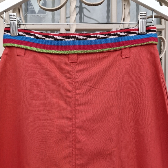 Guatemala Textiles Handwoven Cotton Serape Waist Red Corte Skirt  Size Small - Picture 10 of 16